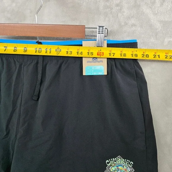 Chubbies Ultimate Training Short Mens XXL Black 4" Inseam 2-in-1 Liner Gecko - Picture 5 of 7